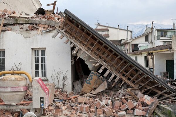 House crumbled after Earthquake