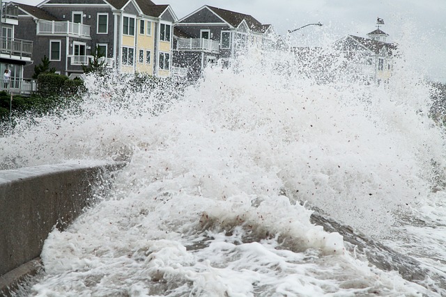 Storm Surge crashing on the sea wall.